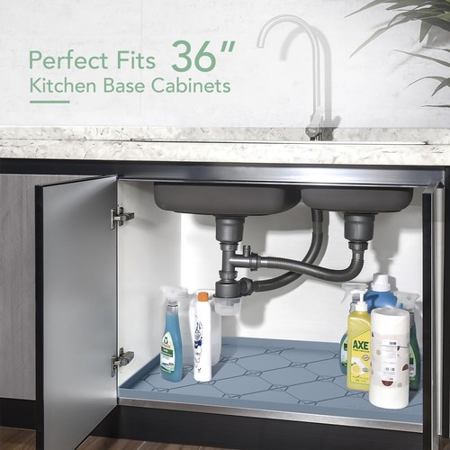 Under Sink Mat Under Sink Mats for Kitchen Waterproof 34"x22" Silicone Under ... - Picture 6 of 7