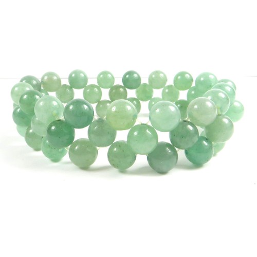 BEAUTIFUL GREEN JADE BEAD STRETCH BRACELET UNIQUE WEAVED DESIGN QVC HSN - Picture 1 of 3