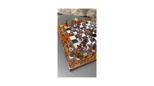 Mythology Chess Set – Solid Wood Board, Zamak Metal Pieces | Unique Gift & Decor - Video 1 of 1