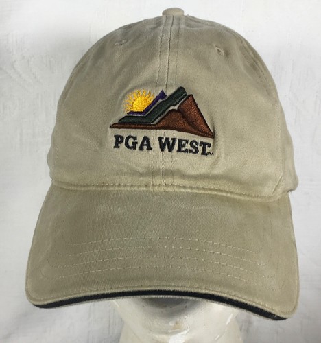 PGA WEST Golf Resort HAT Brimmed cap AUTHENTIC tan one size fits all 98% cotton - Picture 2 of 10