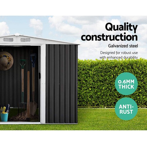Giantz Garden Shed 2.58x2.07M Sheds Outdoor Storage Workshop Metal Shelter Slidi - Picture 5 of 8