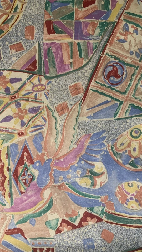 Opulent Sateen Style Abstract Art-ToWear Or Decorate Fabric Approx 63x11.5” - Image 3 of 4