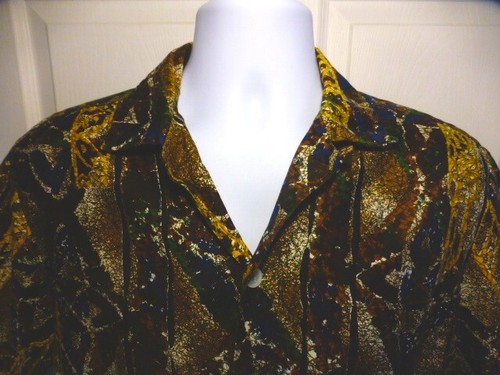 60s Duke Kahanamoku by Kahala Multicolor Tapa Batik Print Shirt Medium Very Nice - Picture 10 of 13