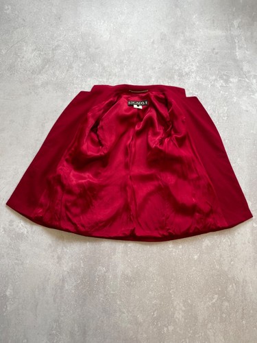 Escada By Margaretha Ley Vintage Set Blazer Gonna Pura Lana Rosso Donna 36 - Foto 11 di 24