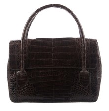 $3450 Nancy Gonzalez Brown Crocodile Handle Bag