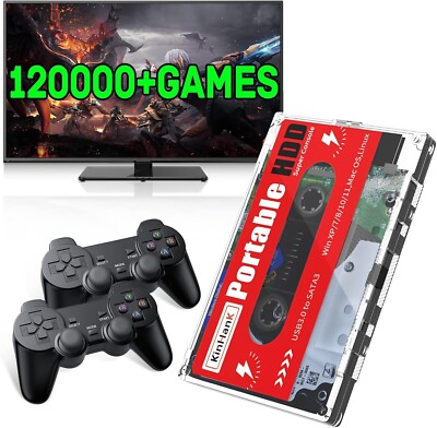 2TB Game Drive with 120000+ Games External Hard Drive for Mac OS/PC/Windows