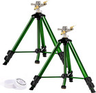 Impact Sprinkler on Tripod Base, 2 Pack for Lawn, 360° Coverage, Extra Tall