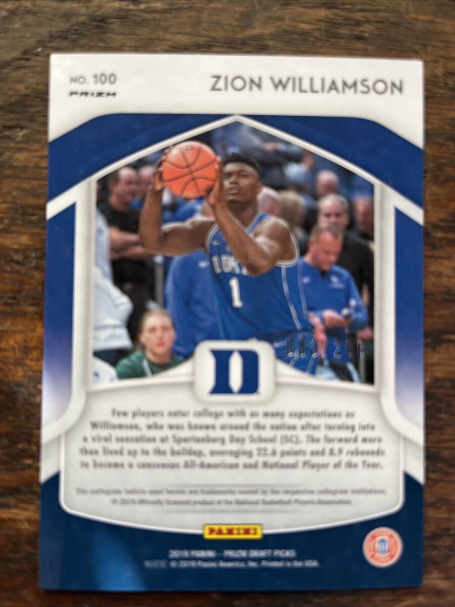 Nba Card Zion Williamson Rc Blue 99 Series | eBay