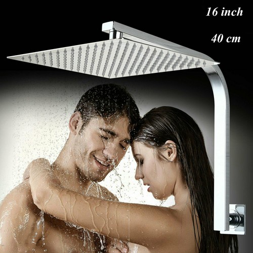 Cabezal de ducha cuadrado de lluvia de montaje en pared con grifo mezclador de brazo de ducha de cuello de cisne - Imagen 13 de 19
