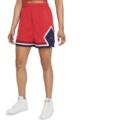 New Nike Jordan Women's Plus Size 3X Red Navy Essential Diamond Athletic Shorts