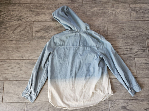 Girl's SO Pullover Blouse Hooded Long Sleeve Bleached Size Large 10/12 Blue - Picture 7 of 10