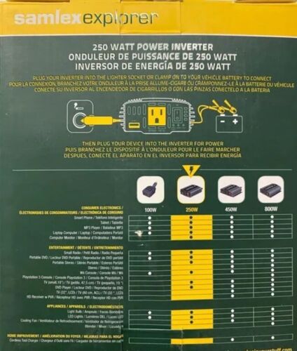 Samlex SAM-250-12 250W 12VDC Input 115VAC Output Modified Sine Wave Inverter - Picture 3 of 3