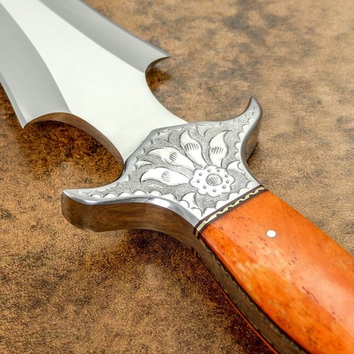 17" SUPERB CUSTOM MADE FORGED TOOL STEEL BLADE, TACTICAL HUNTING SURVIVAL DAGGER - Picture 5 of 10