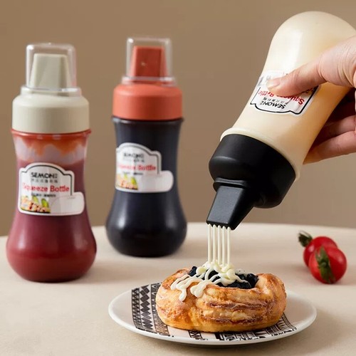 350ML Squeeze Squeezy Sauce Bottle Mayo Dispenser Salad Oil Bottles