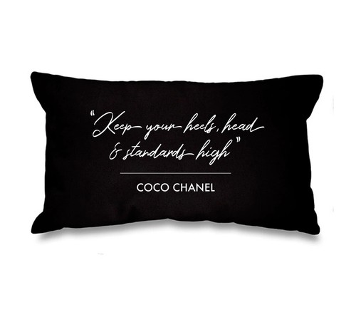 Coco Chanel Quote Keep Your Heels, Head And Standards High Cushion Cover - Picture 2 of 3