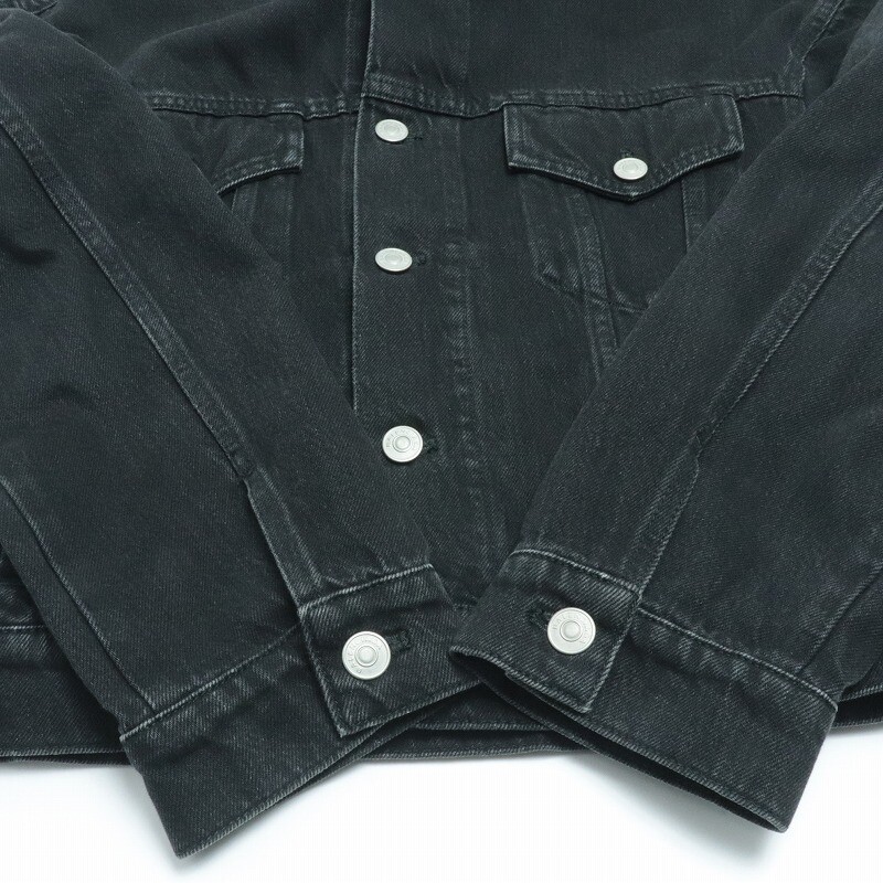 Used 2017 SS BALENCIAGA Swing Denim Jacket Black Size 34 W47cm L47cm