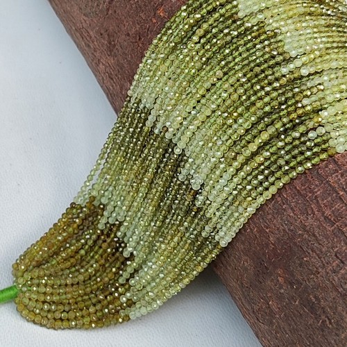 Natural Grossular Green Garnet Gems 2.5 mm Faceted Round Spacer Beads 13" Strand - 第 4/8 張圖片