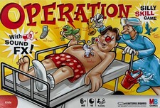 Operation Silly Skill Game with Sound FX by Hasbro - (6yrs+) ~ Complete