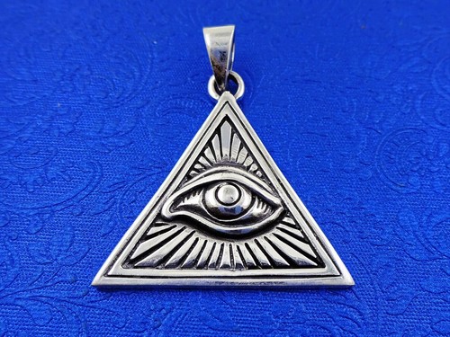 Pyramide Auge des Horus Anhänger Sterling Silber Illuminati Halskette Allsehendes Auge - Bild 1 von 2
