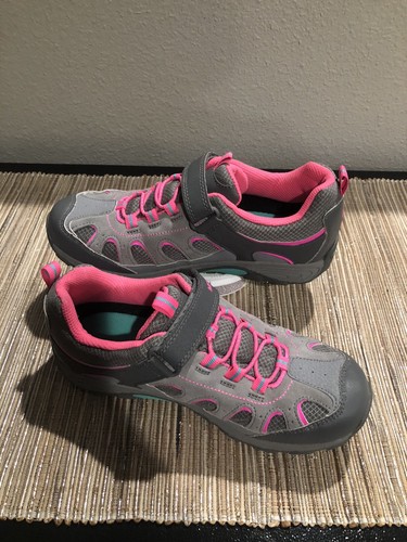 Merrell GRAY & BRIGHT PINK Hiking Shoes Gray Leather MY53474 GIRLS US 5.5 M EUC - Picture 9 of 24