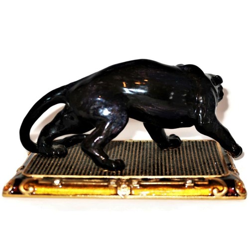 Figura de pie Jay Strongwater Swarovski con joyas FARRELL Midnight Black Panther - Imagen 4 de 7