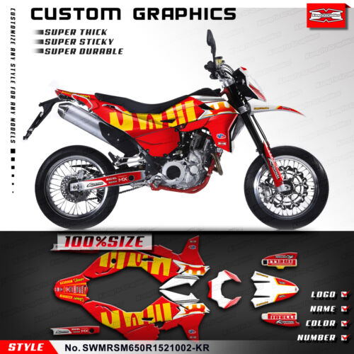 Kungfu Graphics Motocross Custom Vinyl Sticker for SWM SM650R RS650R 2015-2021 - Foto 9 di 15