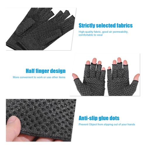 2 Paar Kupfer Arthritis Kompressionshandschuhe Schmerzlinderung medizinische Handstütze Bandage - Bild 3 von 10