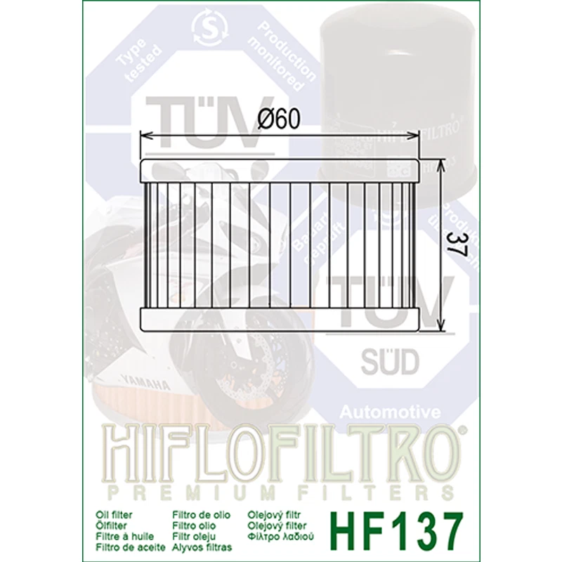 Paquete de 5 filtros de aceite Hiflofiltro HF137 Suzuki LS650 Savage, DR500D, SP500X Foto 2 de 2