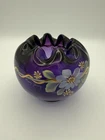 Fenton Amethyst 75th Anniversary Hand Painted Rose Bowl Mary Young Jubilee