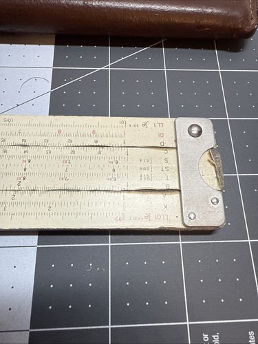 vintage Germany 1954 slide rule with brown case Eugene Dietzgen Co. Cat. No.1738 - Picture 14 of 14