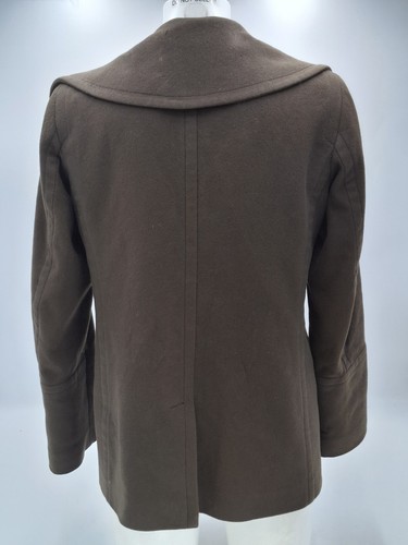 Women's Burberry London Short Length Dark Brown Coat Wool & Cashmere Blend UK 8 - Picture 3 of 21