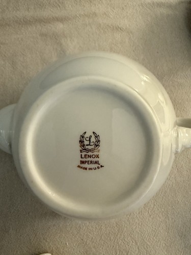 Lenox Imperial Gold Laurel Leaf Set Of Teapot And 8 Teacups And Saucers - Picture 8 of 17