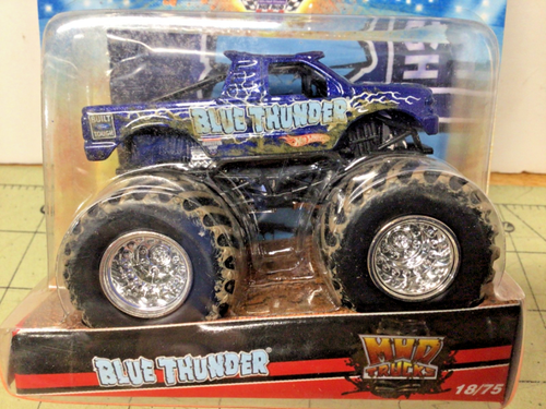 Hot Wheels Monster Jam Blue Thunder Flag Series Monster Truck - Picture 2 of 4