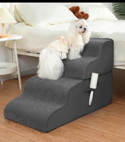 4-Tier Foam Dog Ramp Non-Slip Dog Steps Soft Pet Stairs Ladder for High Sofa Bed - Picture 3 of 8