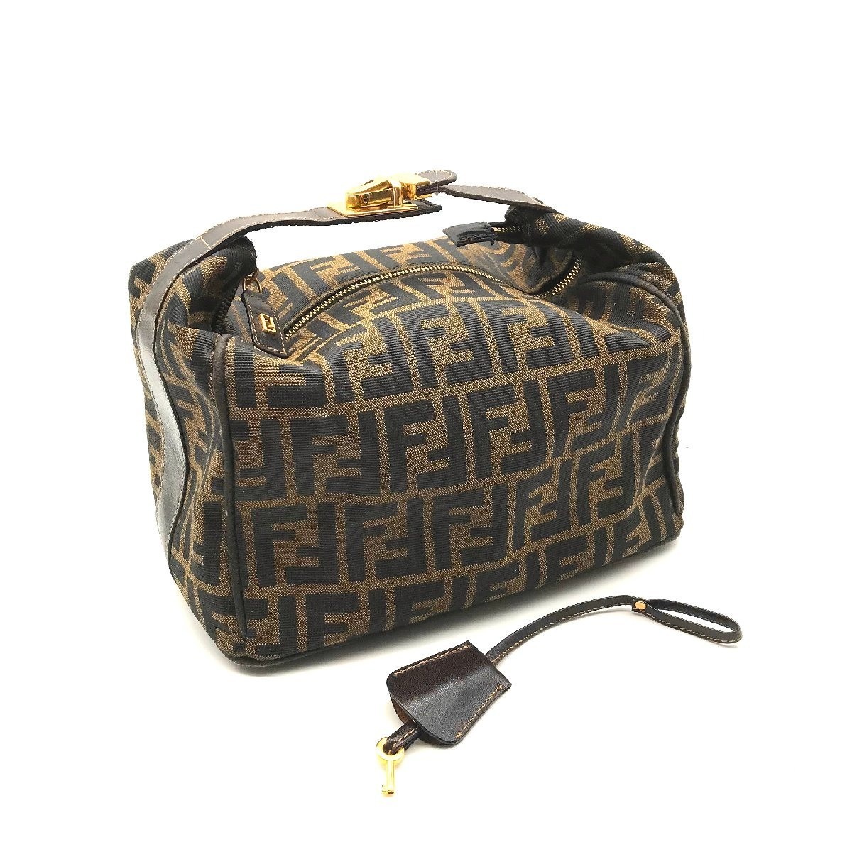 バッグ FENDI Zucca Vanity Bag Makeup Pouch luxury-women-fendi-used-travel