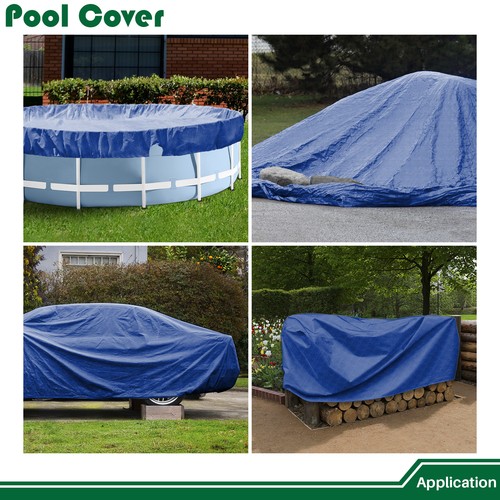 8-18ft Round Above Ground Swimming Pool Winter Covers Beige Gray Blue Covers - Picture 15 of 32