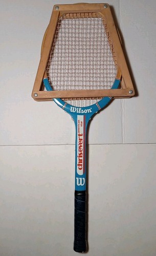 Vintage Wilson Chris Evert American Star Wood Tennis Racquet, 4-1/4, Blue - Picture 2 of 15