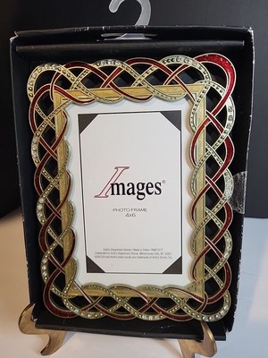 Images Picture Frame 4×6 Red Gold Silver Braided Frame. NIB | eBay