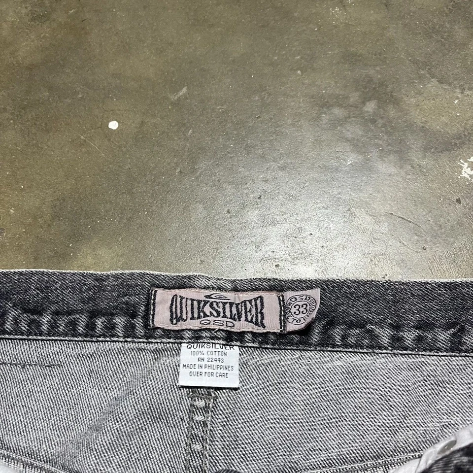 Vintage 90s Quiksilver Black Straight Leg Jeans 33x32 1990s - Image 4 of 4