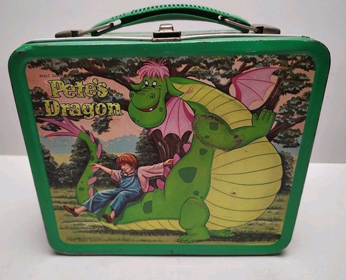 Vintage Pete's Dragon Metall Brotdose ohne Thermoskanne siehe Bilder Disney geringe Gebrauchsspuren - Bild 1 von 16