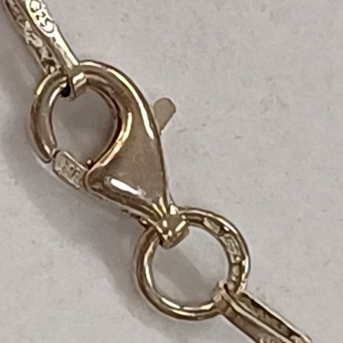 Sterling Silver Necklace with Multi-stone Amber Pendant / Modernist / 9.1g - Picture 11 of 16