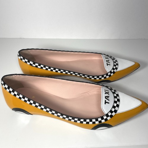 KATE SPADE Yellow Black Patent Leather TAXI Ballet Flats Shoes Size 10M - Bild 7 von 14