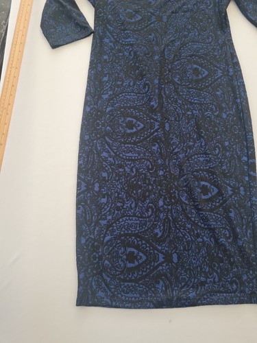 Damen Bodycon Kleid George Größe 16 Blau/Schwarz 3/4 Arm 30219 - Bild 6 von 14