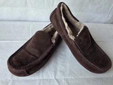 UGG Mens slippers 7 chocolate corduroy moccasin shearling grandapa dad old money