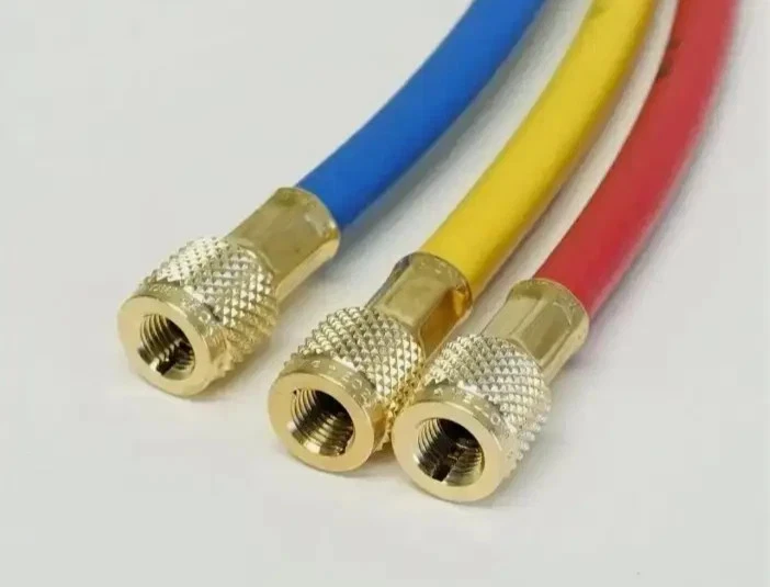 Mangueiras de carregamento Yellow Jacket 29985 1/4" PLUS II 60" com válvula de esfera pacote RYB - Imagem 2 de 2