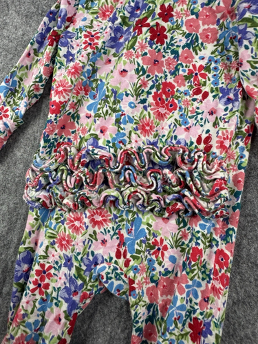 Pijama de bambú para dormir 0-3 M bebé niña volante ángel querido colorido guantes florales - Imagen 6 de 10