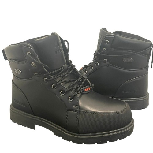 LUGZ WORK BOOTS DRIFTER STEEL TOE MEN SZ 11 BLACK COMBAT SLIP RESISTANT GRUNGE - Picture 7 of 17