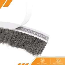 Brush Weather Stripping Adhesive Felt Seal Door Sweep Brush 197"x0.9" Gray