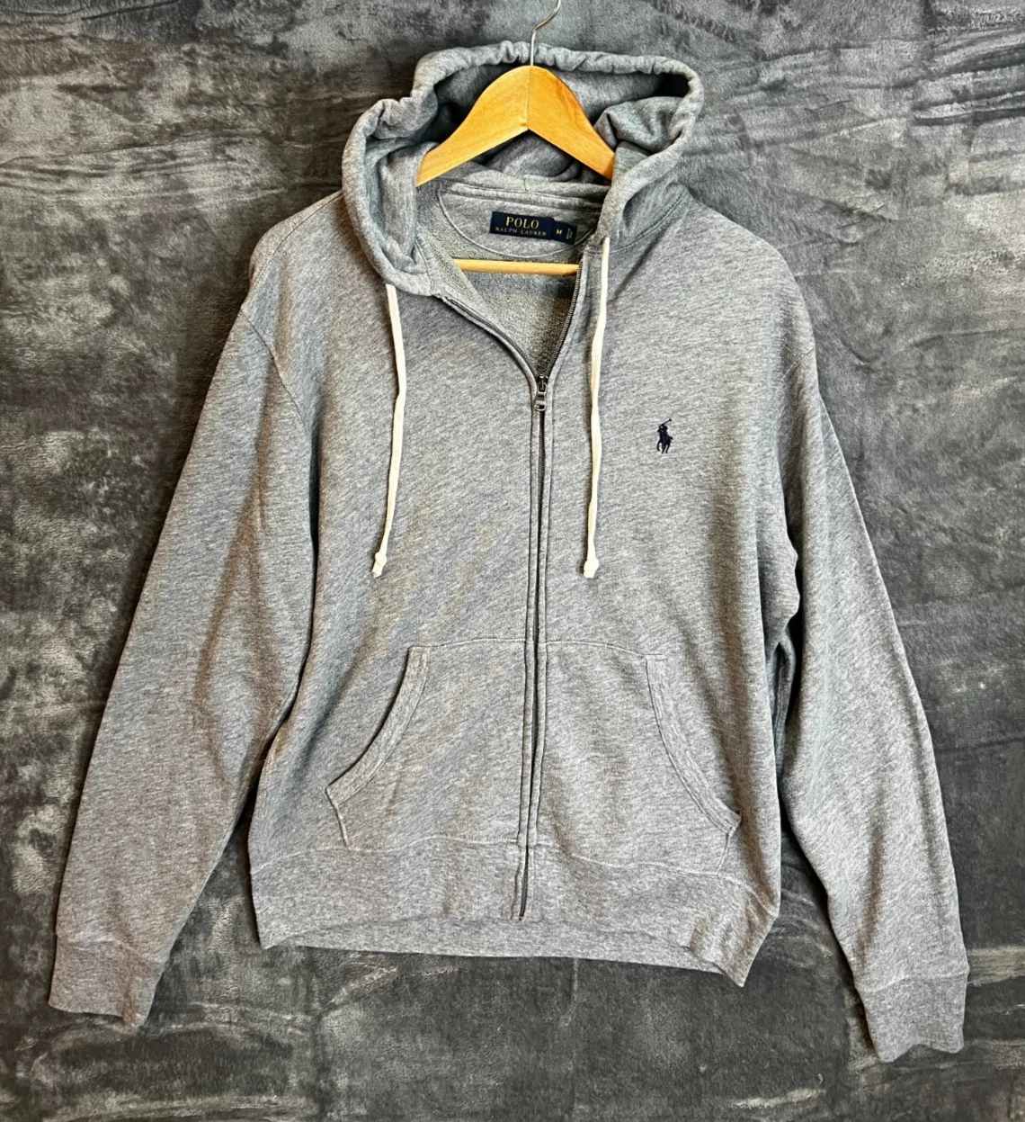 Polo Ralph Lauren Zip Hoodie Grey Mens M Full Zip Sweatshirt