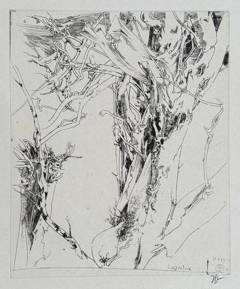 Horst Janssen, Langenhorn, Radierung, 1985, handsigniert - Bild 2 von 4
